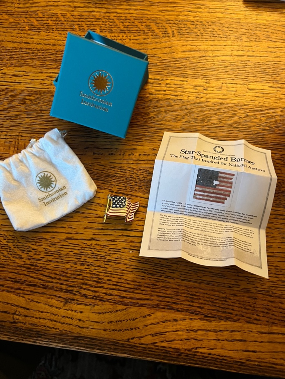 Smithsonian American Flag Enamel Pin - Blue Box